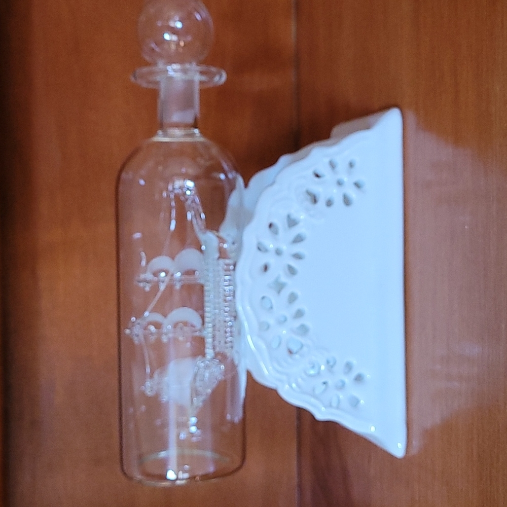 Art glass decoration inside glass sail boat